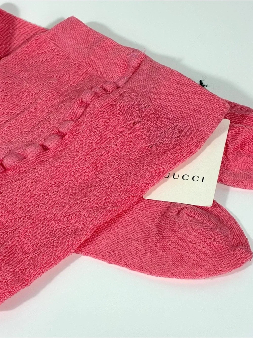 Gucci Chevron Knit Tights Pink Roseate Small NEW Box Included